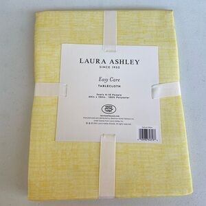 Laura Ashley Easy Care Tablecloth - Texture Yellow Rectanglar 60" x 102" New